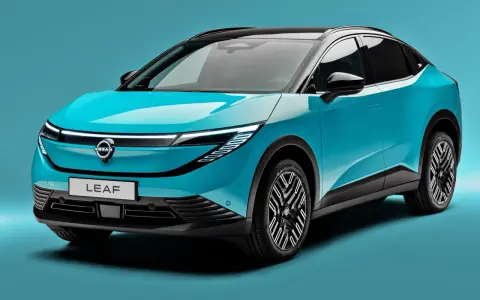Niebieski Nissan Leaf z nowoczesnymi światłami LED. Poznaj jego imponujące nissan leaf wymiary i styl.